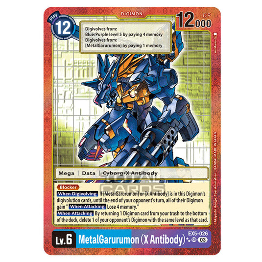 Digimon Card Game - EX05 - Animal Colosseum - MetalGarurumon (X Antibody) - (Alternative Art) - EX5-026b