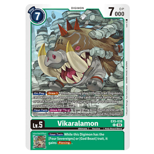Digimon Card Game - EX05 - Animal Colosseum - Vikaralamon - (Common) - EX5-038