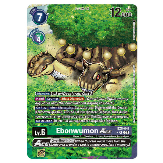 Digimon Card Game - EX05 - Animal Colosseum - Ebonwumon Ace - (Alternative Art) - EX5-041a