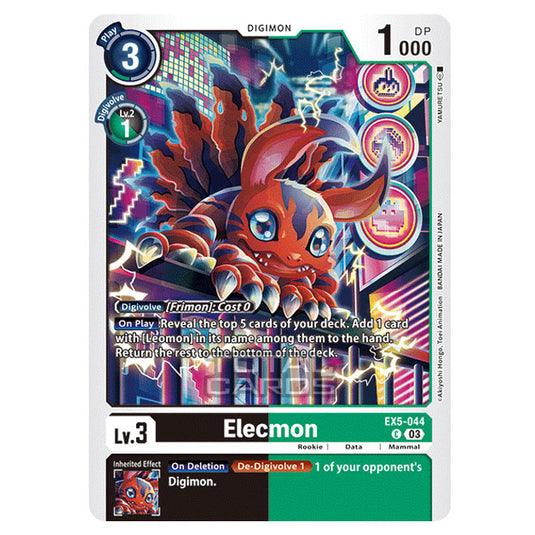 Digimon Card Game - EX05 - Animal Colosseum - Elecmon - (Common) - EX5-044