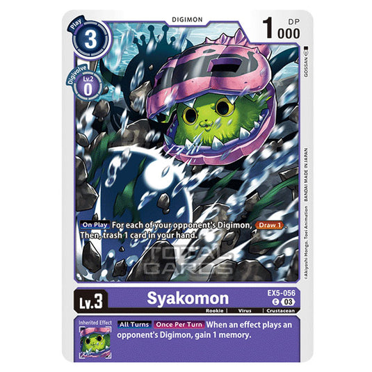 Digimon Card Game - EX05 - Animal Colosseum - Syakomon - (Common) - EX5-056