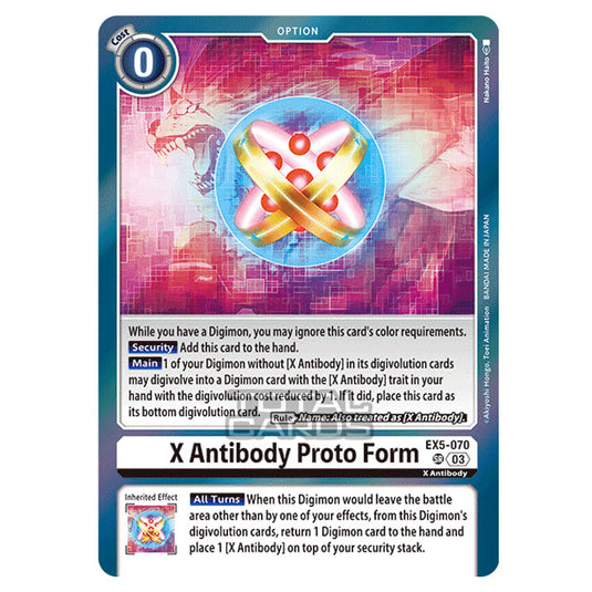 Digimon Card Game - EX05 - Animal Colosseum - X Antibody Proto Form - (Super Rare) - EX5-070