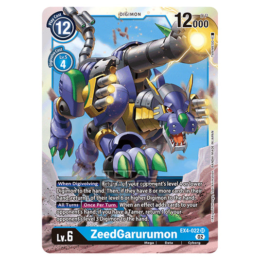 Digimon Card Game - EX04 - Alternative Being - ZeedGarurumon - (Super Rare) - EX4-022