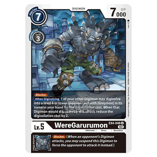 Digimon Card Game - EX04 - Alternative Being - WereGarurumon - (Uncommon) - EX4-046