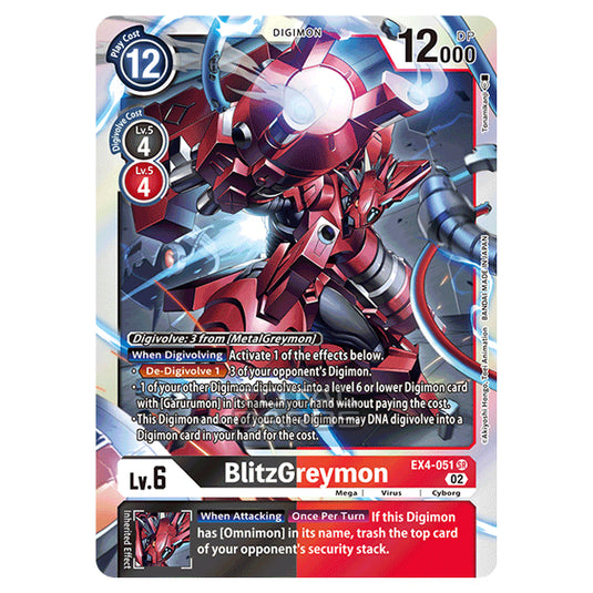 Digimon Card Game - EX04 - Alternative Being - BlitzGreymon - (Super Rare) - EX4-051