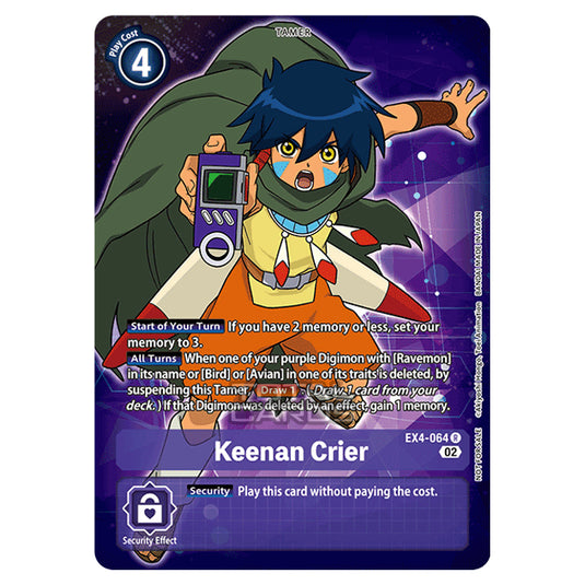 Digimon Card Game - EX04 - Alternative Being - Keenan Crier - (Box Topper) - EX4-064a