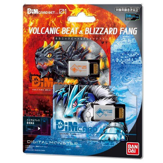 Digimon - Vital Bracelet - Dim Card Set - Vol.1 Volcanic Beat & Blizzard Fang
