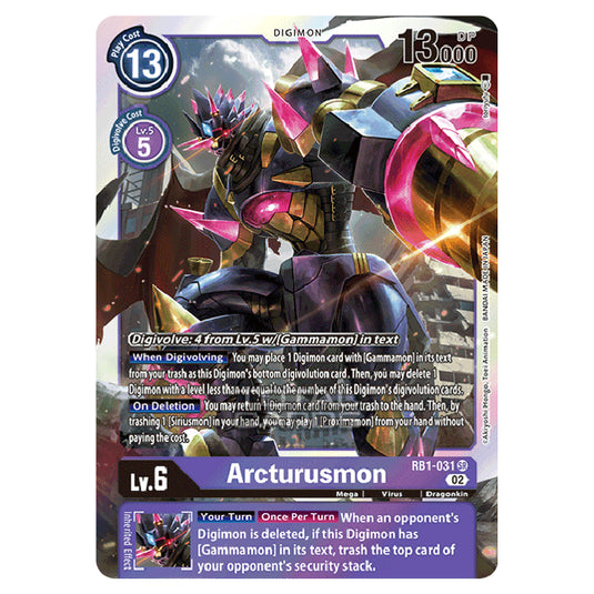 Digimon Card Game - RB-01: Resurgence Booster - Arcturusmon - (Super Rare) - RB1-031