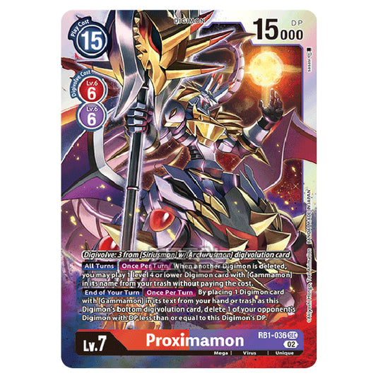 Digimon Card Game - RB-01: Resurgence Booster - Proximamon - (Secret Rare) - RB1-036