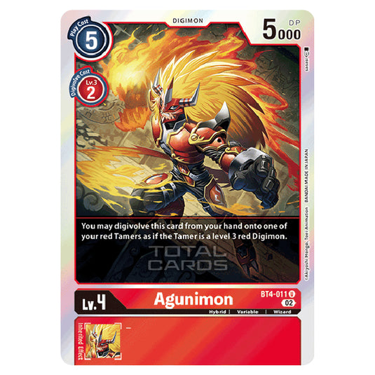 Digimon Card Game - RB-01: Resurgence Booster - Agunimon - (Alternative Art) - BT4-011a