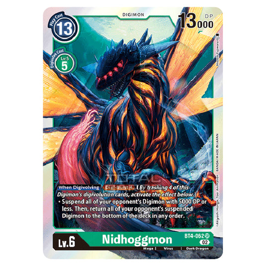 Digimon Card Game - RB-01: Resurgence Booster - Nidhoggmon - (Alternative Art) - BT4-062a