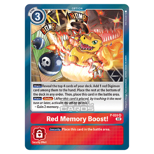 Digimon Card Game - RB-01: Resurgence Booster - Red Memory Boost! - (Alternative Art) - P-035a