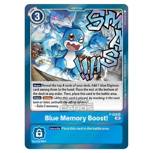 Digimon Card Game - RB-01: Resurgence Booster - Blue Memory Boost! - (Alternative Art) - P-036a