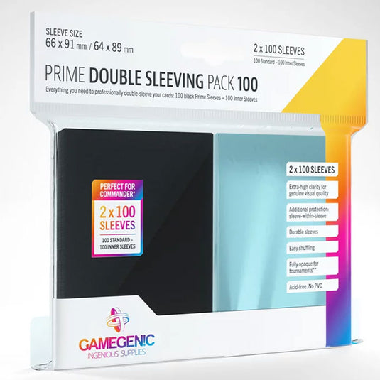 Gamegenic - Prime Double Sleeving Pack 100 Black