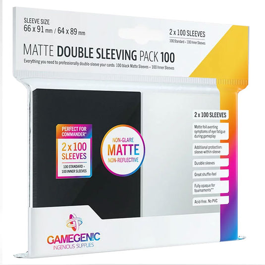 Gamegenic - Matte Double Sleeving Pack 100 Black