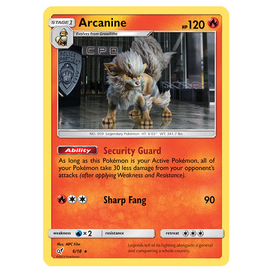 Pokemon - Detective Pikachu - Arcanine - 6/18 Pokemon - Detective Pikachu - Arcanine - 6/18