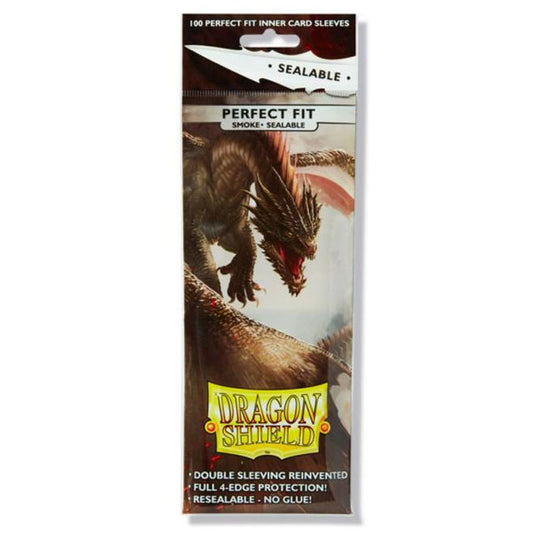 Dragon Shield - Standard Perfect Fit Sealable Sleeves - Smoke - (100 Sleeves)
