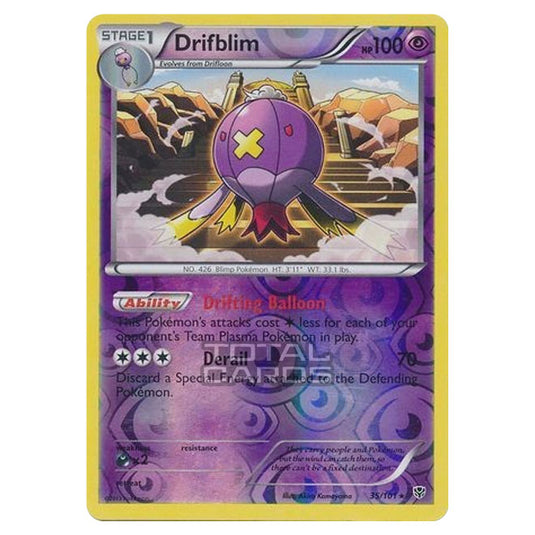 Pokemon - Black & White - Plasma Blast - (Reverse Holo) Drifblim - 35/101