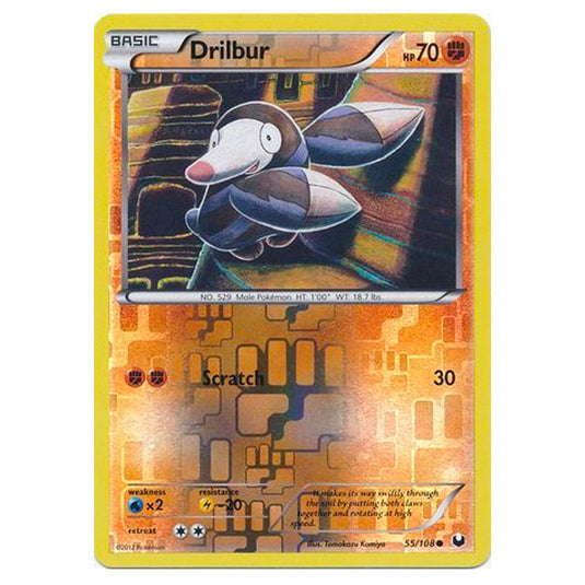 Pokemon - Black & White - Dark Explorers - (Reverse Holo) Drilbur - 55/108