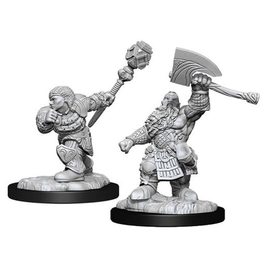 Magic the Gathering - Unpainted Miniatures - Dwarf Fighter & Dwarf  Cleric