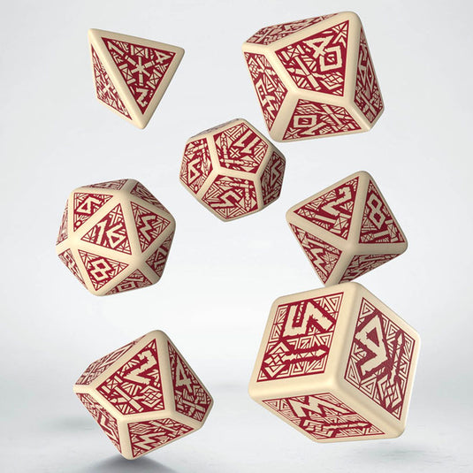 Dwarven Beige & Burgundy Dice Set