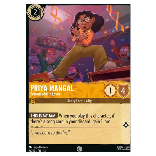 Lorcana - Attack of the Vine! - Priya Mangal - Serious Music Lover (Common) - 8/207