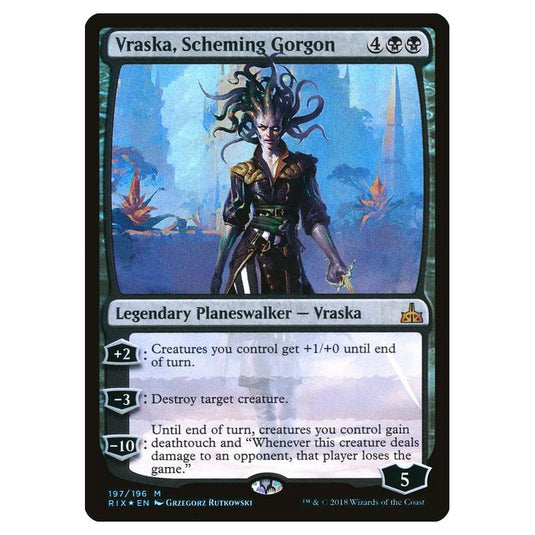 Magic The Gathering - Rivals Of Ixalan - Vraska, Scheming Gorgon - 197/196 (Foil)