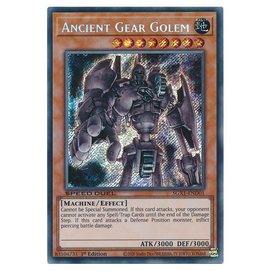Yu-Gi-Oh! - Speed Duel GX - Duel Academy Box - Ancient Gear Golem (Secret Rare) SGX1-END01