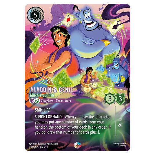 Lorcana - Attack of the Vine - Aladdin & Genie - Mischievous Pals (Enchanted) - 232/207