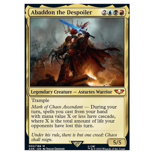 Magic The Gathering - Universes Beyond - Warhammer 40k - Abaddon the Despoiler - 002/168