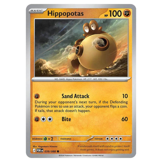 Pokemon - Mega Evolution - Perfect Order - Hippopotas - 039/088
