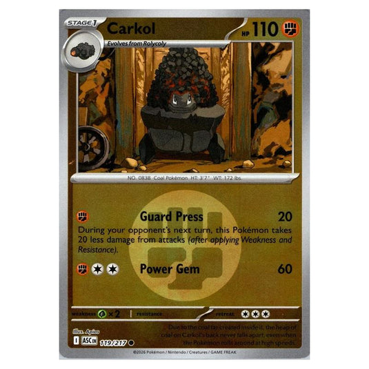 Pokemon - Mega Evolution - Ascended Heroes - Energy Reverse Holo - Carkol - 119/217