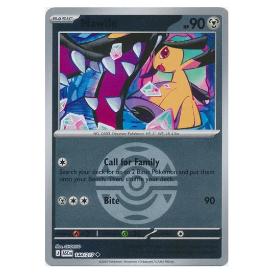 Pokemon - Mega Evolution - Ascended Heroes - Ball & Rocket Reverse Holo - Mawile - 144/217