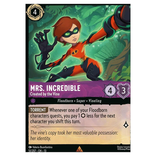 Lorcana - Attack of the Vine! - Mrs. Incredible - Created by the Vine (Rare) - 51/207