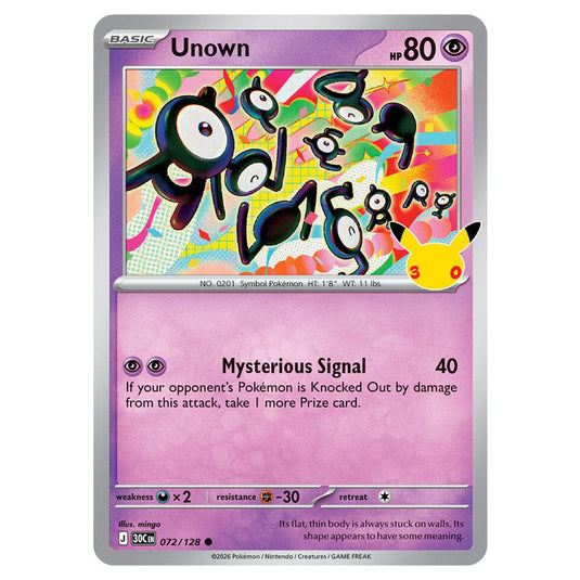Pokemon - 30th Celebration - Unown - 072/128