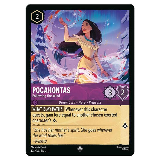 Lorcana - Winterspell - Pocahontas - Following the Wind (Super Rare) - 042/204
