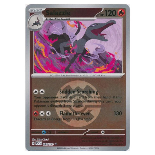 Pokemon - Mega Evolution - Ascended Heroes - Ball & Rocket Reverse Holo - Salazzle - 035/217