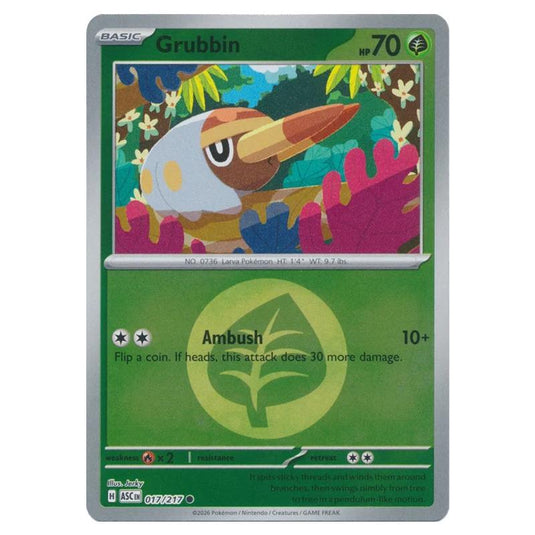 Pokemon - Mega Evolution - Ascended Heroes - Energy Reverse Holo - Grubbin - 017/217