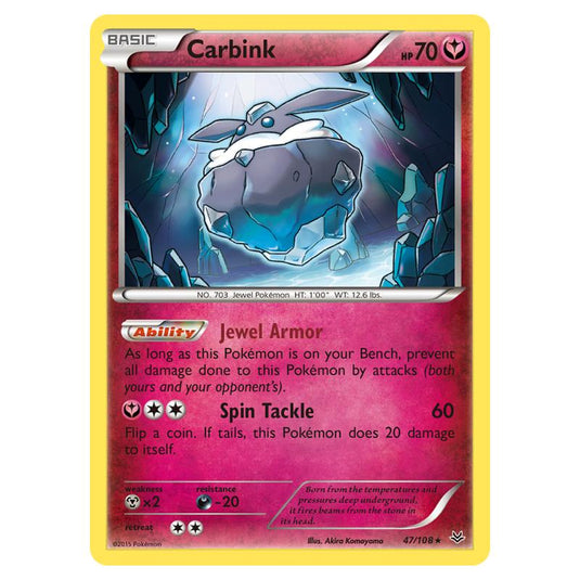 Pokemon - XY - Roaring Skies - Carbink - 47/108 (Reverse Holo)