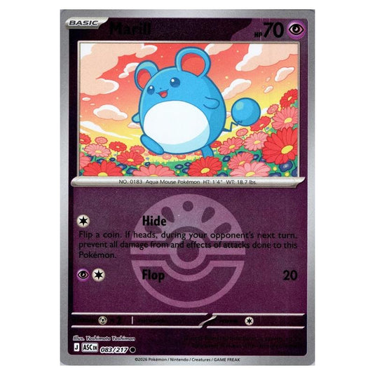Pokemon - Mega Evolution - Ascended Heroes - Ball & Rocket Reverse Holo - Marill - 083/217