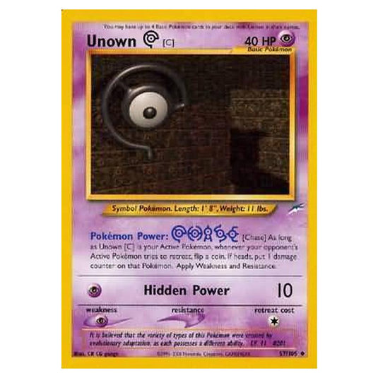 Pokemon - Neo Destiny - Unown [C] - 057/105