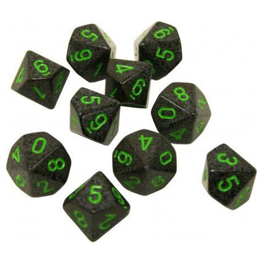 Chessex - Speckled Polyhedral D10 10-Dice Blocks -  Earth