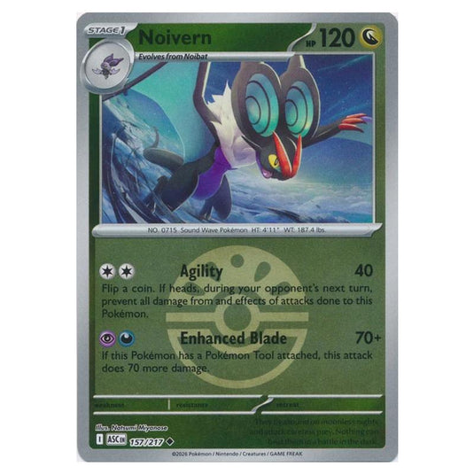 Pokemon - Mega Evolution - Ascended Heroes - Ball & Rocket Reverse Holo - Noivern - 157/217