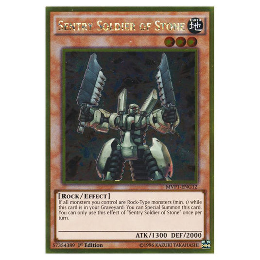 Yu-Gi-Oh! - Yu-Gi-Oh! The Dark Side of Dimensions Movie Pack - Gold Edition - Sentry Soldier of Stone (Gold Rare) MVP1-ENG12