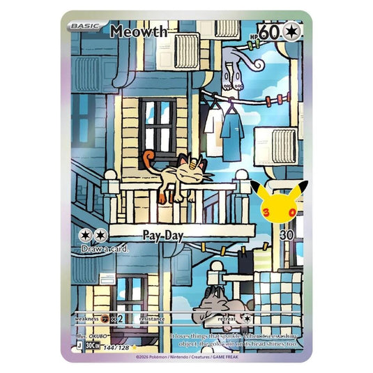 Pokemon - 30th Celebration - Meowth - 144/128