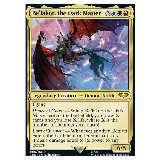 Magic The Gathering - Universes Beyond - Warhammer 40k - Be'lakor, the Dark Master - 006/168