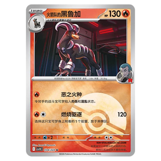 Pokemon - Chasing Glory Together - Team Rocket's Houndoom - 034/222 (Poke Ball Reverse)