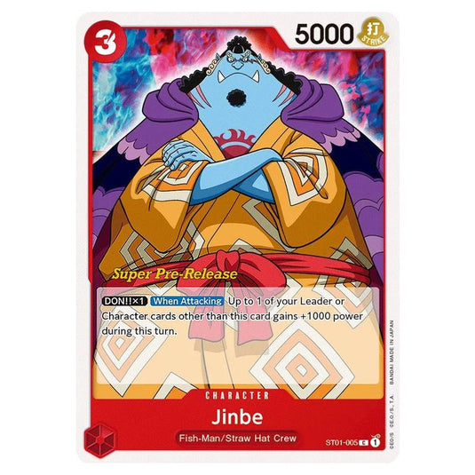 One Piece - ST-01: Starter Deck - Straw Hat Crew - Super Pre-Release - Jinbe - ST01-005p