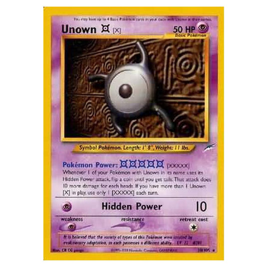 Pokemon - Neo Destiny - Unown [X] - 030/105
