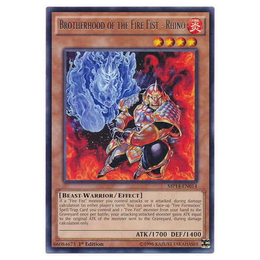 Yu-Gi-Oh! - 2014 Mega-Tin Mega Pack - Brotherhood of the Fire Fist - Rhino (Rare) MP14-EN014